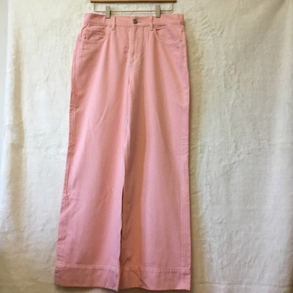 Loft Pink High Waist Palazzo Jeans